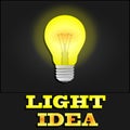 Glowing yellow light bulb as inspiration concept Royalty Free Stock Photo