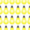 Glowing yellow light bulb as inspiration concept seamless pattern Royalty Free Stock Photo