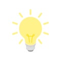 Glowing yellow light bulb icon, isometric 3d style Royalty Free Stock Photo