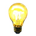 Glowing yellow light bulb idea concept Royalty Free Stock Photo