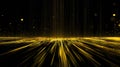 Glowing yellow lines, digital data flow, abstract background, futuristic, dark space Royalty Free Stock Photo