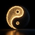 Glowing Yin Yang Symbol Abstract Particle Design Royalty Free Stock Photo