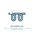 Glowplug icon. Linear vector illustration from car dashboard signals collection. Outline glowplug icon vector. Thin line symbol