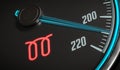Glowplug warning light in car dashboard. 3D rendered illustration