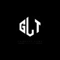 GLT letter logo design with polygon shape. GLT polygon and cube shape logo design. GLT hexagon vector logo template white and Royalty Free Stock Photo