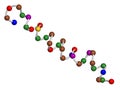 Glucagon-like peptide 2 (GLP-2) peptide molecule. Its recombinant analog teduglutide is used to treat Short-Bowel Syndrome, an Royalty Free Stock Photo