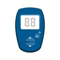 Glucometer icon. Template empty blood glucose meter. Blank dial. Checking blood sugar level at home. Vector