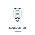 glucometer icon vector from pharmacy collection. Thin line glucometer outline icon vector illustration