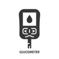 Glucometer icon. Vector sign of diabetes control. Blood glucose meter symbol