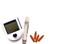 Glucometer isolated on a white background.The device for measuring blood glucose in diabetes
