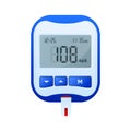 Glucometer. Medical Equipment for diabetes diagnosis. Blood glucose meter level test. Diabetes testing. Checking blood