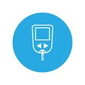 Glucometer, sugar measurement line icons. Diabetes disease icons set, glucose monitoring life. Collection modern