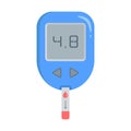 Glucometer with test strip. Royalty Free Stock Photo