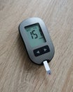 Glucometer. Testing of blood sugar Royalty Free Stock Photo