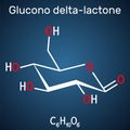 Glucono-delta-lactone, gluconolactone, GDL molecule. It is PHA, polyhydroxy acid, naturally-occurring food additive E575