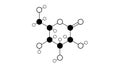 glucono delta-lactone molecule, structural chemical formula, ball-and-stick model, isolated image food additive e575