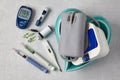 Glucose blood meter, insulin pen syringes and blood pressure monitor