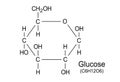 Glucose chemical formula, vector structure of molecule