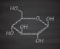 Glucose (D-glucose, dextrose) grape sugar molecule