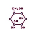 Glucose formula line icon. Isolated vector element.