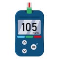 Glucose meter, A device for measuring blood sugar, color vector isolated illustration Royalty Free Stock Photo