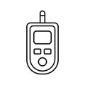 Glucose meter or glucometer, vector line icon for educational materials about diabetes