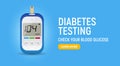 Glucose sugar test icon. Glucometer vector blood monitor. Diabetes sugar meter insulin control device Royalty Free Stock Photo