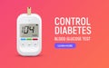 Glucose sugar test icon. Glucometer vector blood monitor. Diabetes sugar meter insulin control device Royalty Free Stock Photo