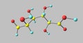 Glucuronic acid molecular structure isolated on grey Royalty Free Stock Photo