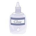 Glue bottle with cap isolated on white background.