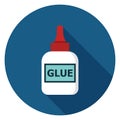 Glue bottle icon in flat design.