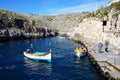 Glue Grotto water taxi departure point, Malta. Royalty Free Stock Photo