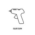 Glue gun line icon. Concept for web banners, site and printed materials. Needlework equipment