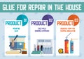 Glue for House Repair Flat Vector Promo Banner