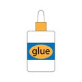 Glue icon. Adhesive bottle. Colored sign. Outline symbol. Logo design. Flat drawing. Vector illustration. Stock image.