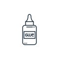 glue icon vector from school concept. Thin line illustration of glue editable stroke. glue linear sign for use on web and mobile Royalty Free Stock Photo