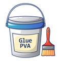 Glue pva icon, cartoon style