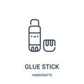 glue stick icon vector from handcrafts collection. Thin line glue stick outline icon vector illustration. Linear symbol for use on Royalty Free Stock Photo