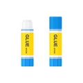Glue stick with lid open and closed Royalty Free Stock Photo
