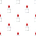Glue Tube Bottle Flat Icon Seamless Pattern