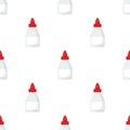 Glue Tube Bottle Flat Icon Seamless Pattern