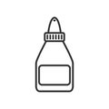 Glue Tube Bottle Outline Flat Icon on White