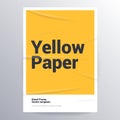 Glued paper yellow poster template.