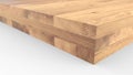 Glued wood structure. Lumber industrial wood texture, timber butts background. end of a processed wooden beam Royalty Free Stock Photo