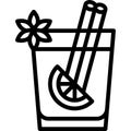 Gluhwein Cocktail icon, Alcoholic mixed drink vector