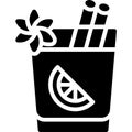 Gluhwein Cocktail icon, Alcoholic mixed drink vector