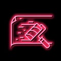 gluing wallpaper neon glow icon illustration