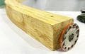 Glulam or glued laminated timber structure beam. Royalty Free Stock Photo