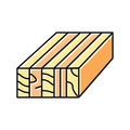 glulam wood color icon vector illustration Royalty Free Stock Photo