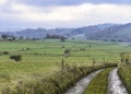 foggy landscape of Lower Silesia, the gluszyca area Royalty Free Stock Photo